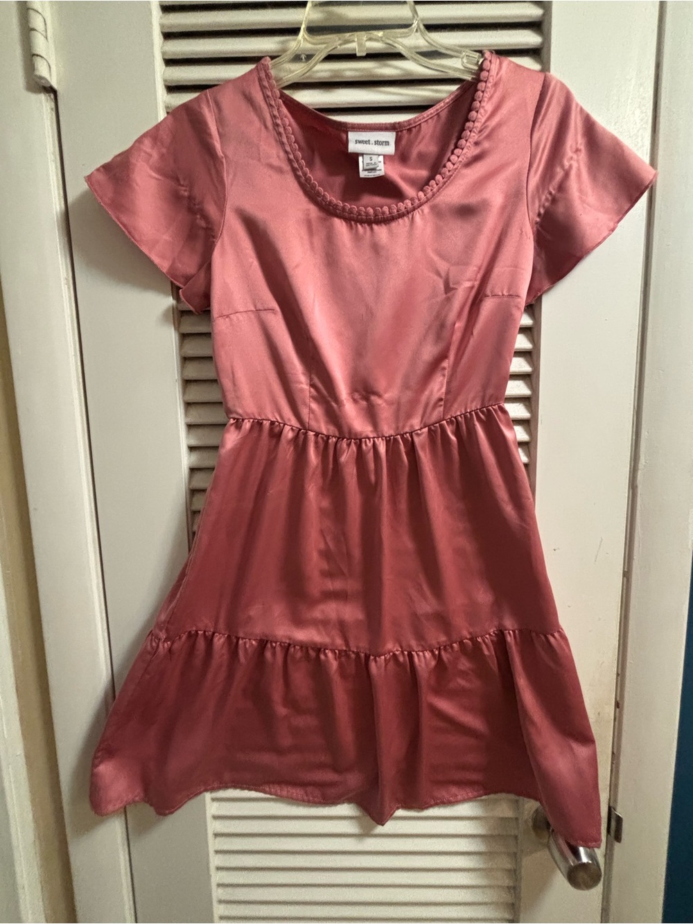 Sweet Storm Rose Tiered Short-Sleeve Girls' Dress